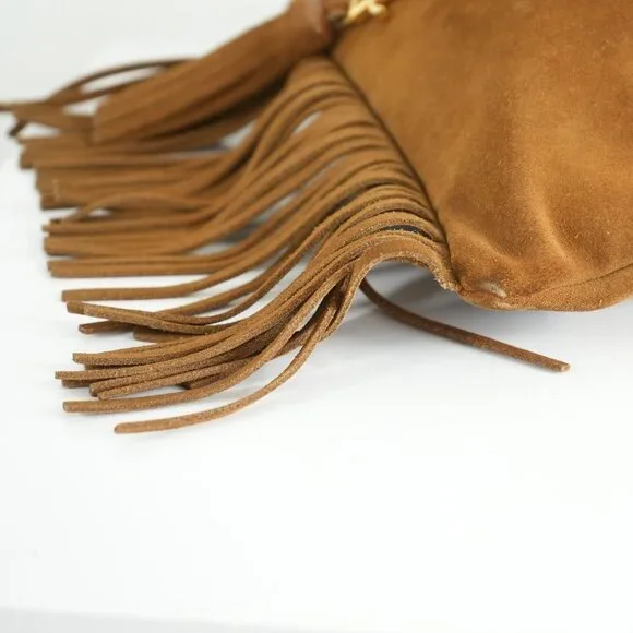 Saint Laurent Brown Suede Fringe Crossbody Bag - Picture 5 of 8